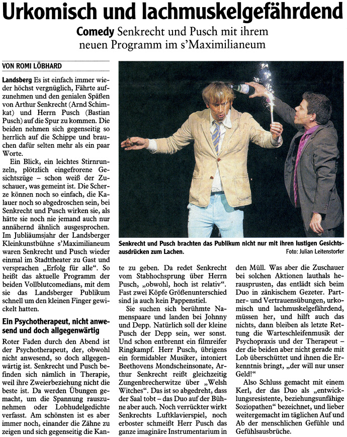 Bild der Kritik aus dem Landsberger Tagblatt vom 22.03.2012