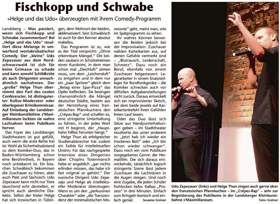 Bild der Kritik aus dem Landsberger Tagblatt vom 02.12.2015