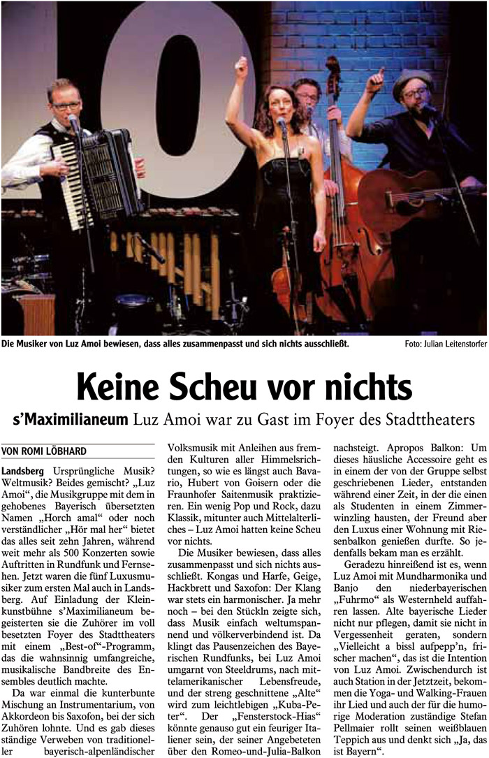 Bild der Kritik aus dem Landsberger Tagblatt vom 03.03.2016