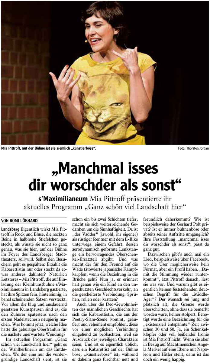 Bild der Kritik aus dem Landsberger Tagblatt vom 24.03.2016