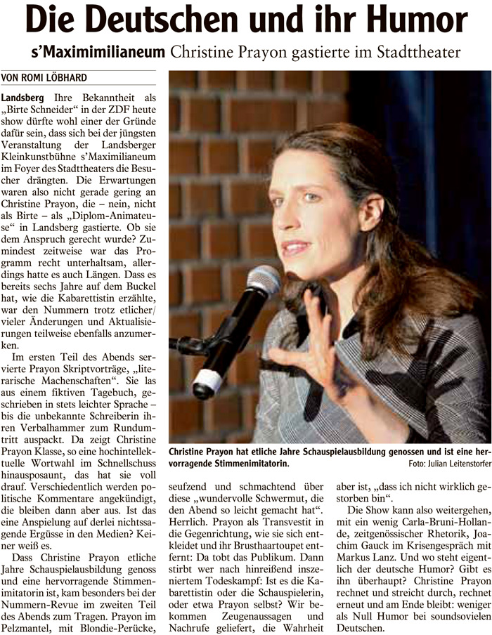 Bild der Kritik aus dem Landsberger Tagblatt vom 13.05.2016