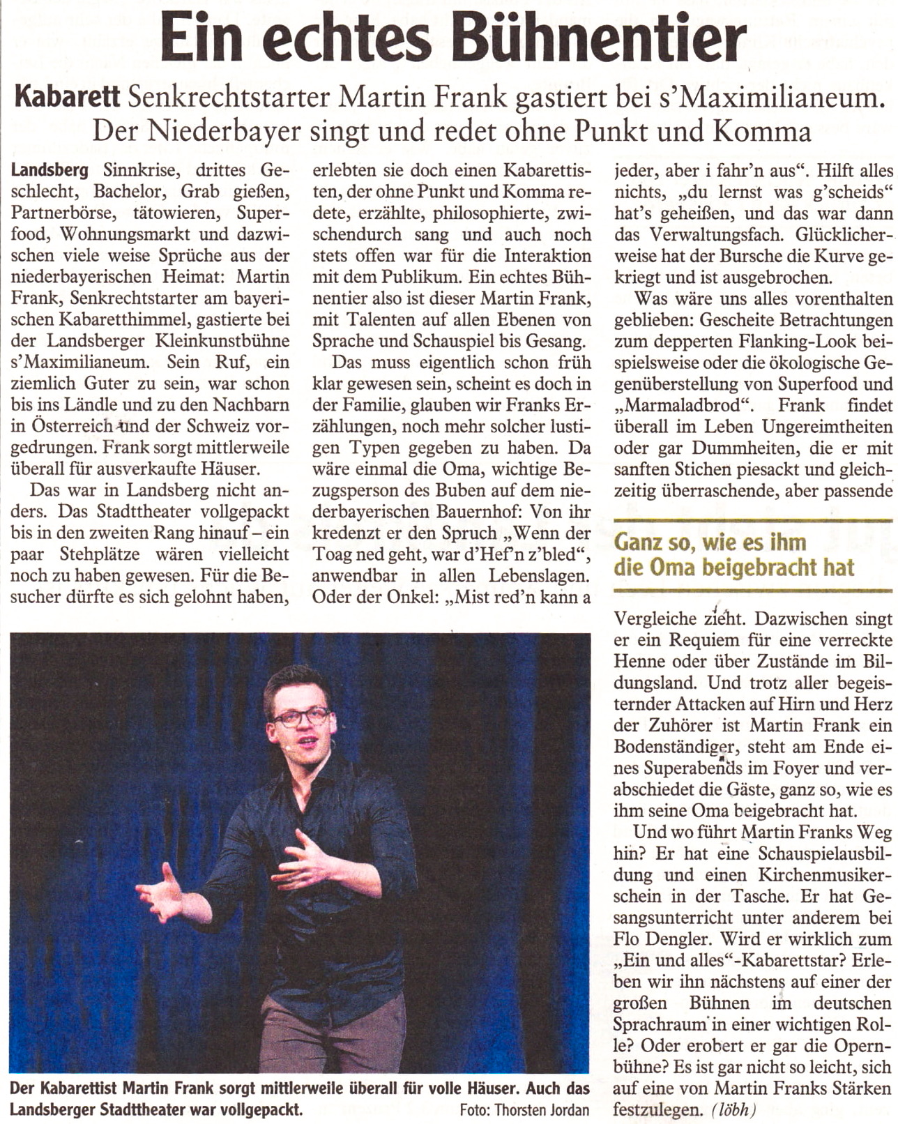 Bild der Kritik aus dem Landsberger Tagblatt vom 26.02.2019