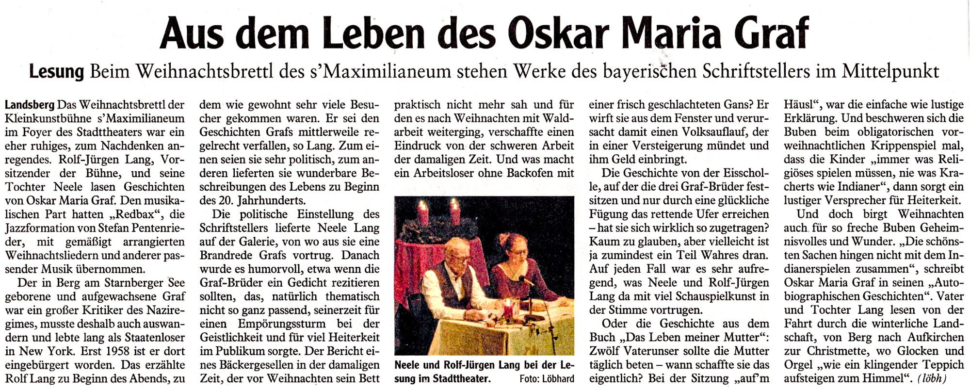 Bild der Kritik aus dem Landsberger Tagblatt vom 27.12.2019