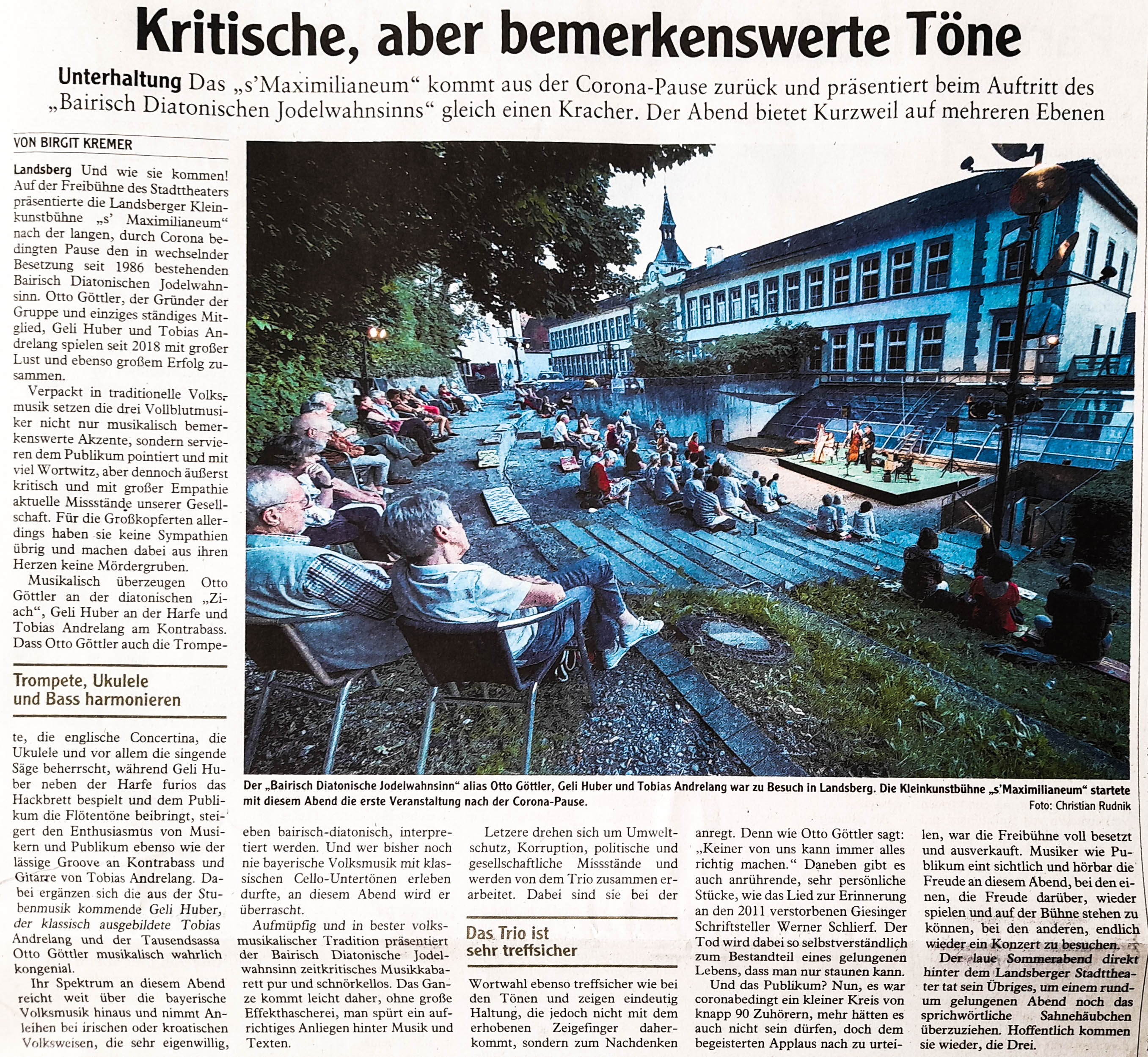 Bild der Kritik aus dem Landsberger Tagblatt vom 13.08.2020