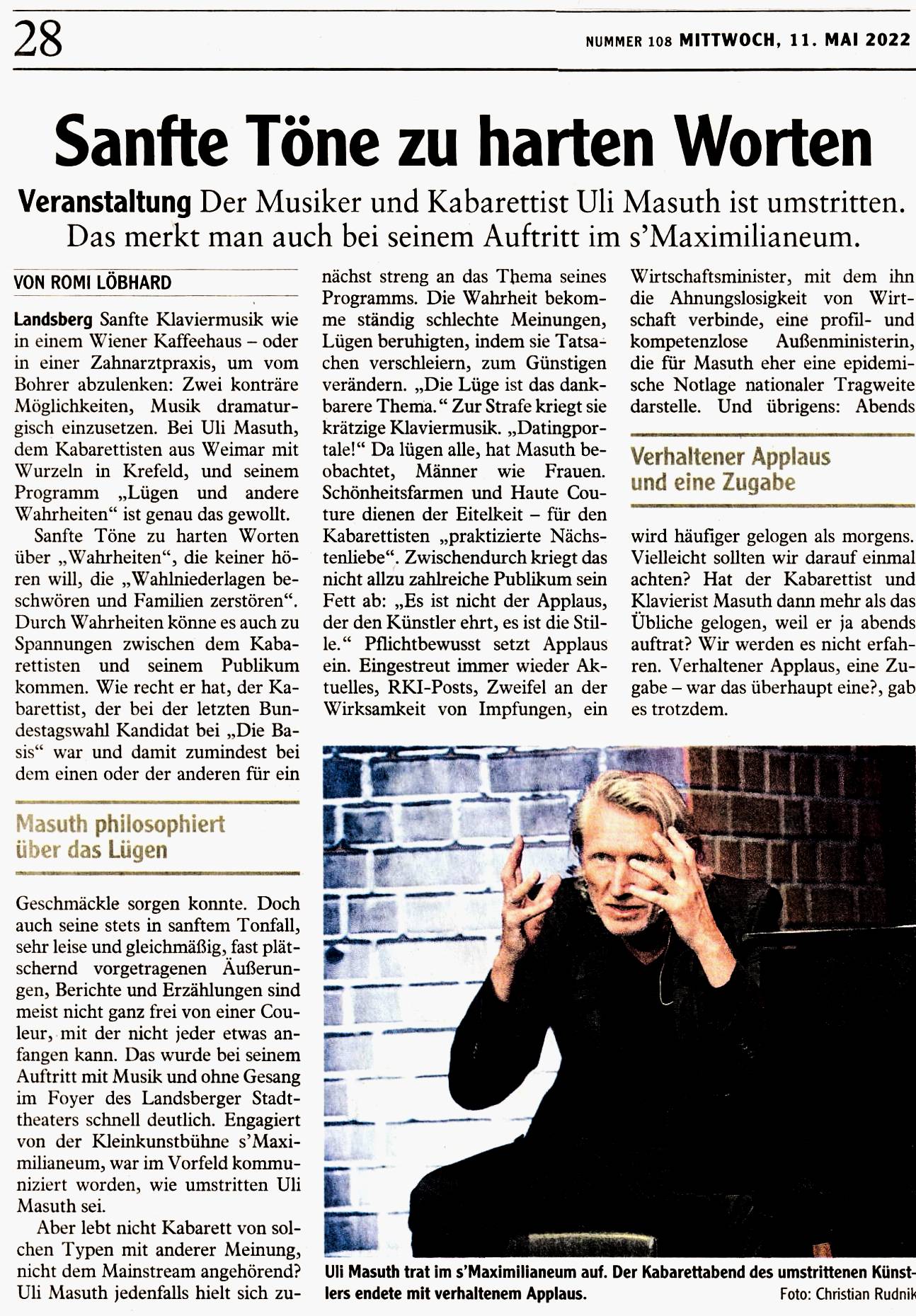 Bild der Kritik aus dem Landsberger Tagblatt vom 11.05.2022
