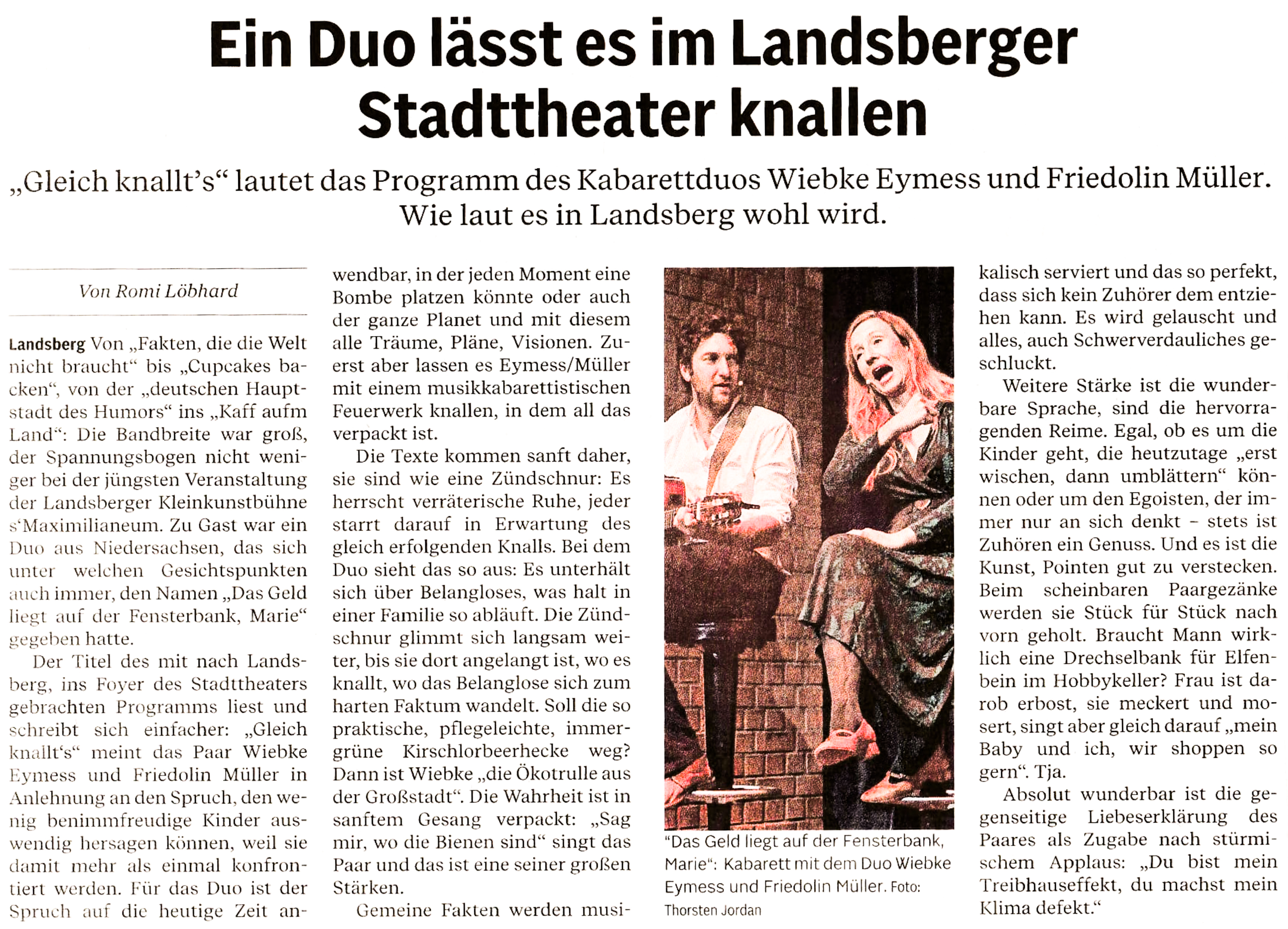 Bild der Kritik aus dem Landsberger Tagblatt vom 27.10.2022